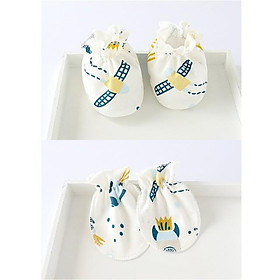 Set bao tay và bao chân bo chun cho bé sơ sinh từ 0 - 6 tháng tuổi, nhiều họa tiết xinh yêu