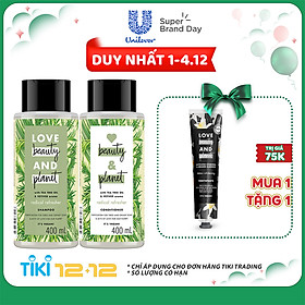 Combo Detox Tóc Dầu Bết Dầu Gội & Dầu Xả Love Beauty And Planet (400ml x 2)