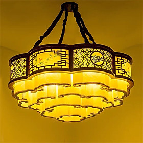 Mua Đèn gỗ thả trần phòng thờ hình vân mây