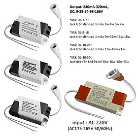 Mua Nguồn driver tăng phô chấn lưu đèn Led âm trần panel ốp nổi 3w 4w 7w 9w 12w 18w 24w 50w 1 màu jack tròn hc dẹt Posson DL-x-x