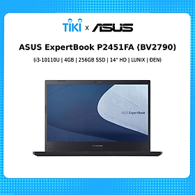 Laptop Asus ExpertBook P2451FA (BV2790) (i3-10110U/ RAM 4GB/ 256GB SSD/ Intel UHD Graphics/ 14 inch HD/ 3Cell/ Lunix/ 1Yr / Đen) - Hàng Chính Hãng