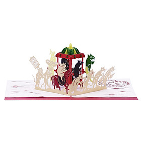 Thiệp Pop-up 3d Tranh Đồng Hồ Đám Cưới Chuột - PNP124
