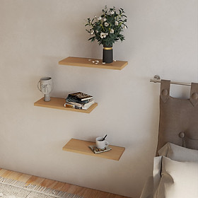 Mua Kệ Treo Tường - Thanh Ngang Trang Trí Màu Vân Gỗ Sồi/Trắng Đơn Giản   MDF Chống Ẩm Cao cấp dày 17mm  Kết Cấu Không Giá Đỡ Chắc Chắn Thẩm Mỹ