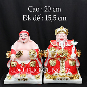 Mua   CAO 20 CM    THẦN TÀI THỔ ĐỊA PHÚ QUÝ MÀU  ĐỎ   COMPOSITE + BỘT ĐÁ   