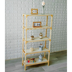 Mua Kệ Gỗ 5 Tầng HÌnh Chữ Nhật Lắp Ghép Đa Năng | Kích Thước 62*24*125cm