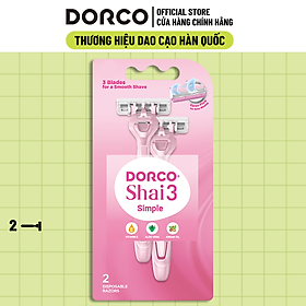 Bộ 02 Dao Cạo Body 3 Lưỡi Cho Nữ Dorco Shai 3 Simple TRC200PK-2B