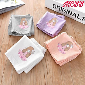 Quần thun ôm quần leggings đùi cho bé gái đi chơi đi học size 20-40kg chất cotton co giãn chuẩn form