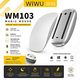 Chuột Không Dây WiWU WIMICE WM103  AirTouch Magic Mouse – Silent Click Êm Ái Tương Thích MacBook iPad Windows Android  - Bluetooth 5.1 | Sạc Type-C | Silent Click | 3 Mức DPI - Hàng nhập khẩu