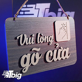 Bảng gỗ treo cửa vui lòng gõ cửa mẫu TCD04