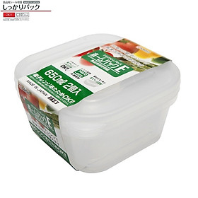 Bộ 2 sản phẩm hộp nhựa cao cấp đựng thực phẩm an toàn, tiện lợi dung tích 750ml - Hàng nội địa Nhật Bản.