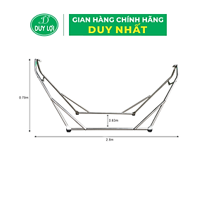 Mua KHUNG VÕNG XẾP DUY LỢI INOX - CỠ ĐẠI (KHÔNG BAO GỒM VÕNG LƯỚI) - TẶNG 10 MÓC ÁO KÉP NHỰA CAO CẤP DUY LỢI