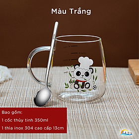 Cốc Ly Thủy Tinh Chịu Nhiệt Uống Nước Có Quai Đẹp Cute Cao Cấp 350ml Đạt Chất Lượng Đức CCKO