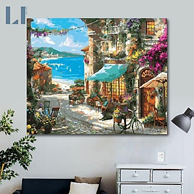 Mua Tranh tô màu theo số có khung phong cảnh Venice - Tranh sơn dầu số hóa tự tô T260