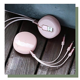 Mua Cáp sạc hộp rút 3 trong 1 M10 - Tích hợp cả 3 đầu sạc iphone/ MicroUSB / Type C - Sạc nhanh - Siêu tiện lợi