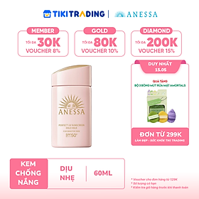 Kem chống nắng dạng sữa dịu nhẹ cho da nhạy cảm và trẻ em Anessa Perfect UV Sunscreen Mild Milk For Sensitive Skin SPF 50+ PA++++ 60ml