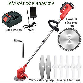 Mua Máy cắt cỏ chạy pin sạc 21V chạy khỏe  êm  kèm theo các loại lưỡi cắt