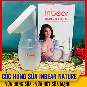Cốc Hứng Sữa Silicon Inbear Nature (IBC - 7100), Vừa Hứng Vừa Hút Sữa, Dính Bám Chắc Không Cần Giữ Tay, Hứng Được Cả Khi Nằm Không Bị Rơi