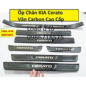 Ốp Bậc Cửa, Nẹp Bước Chân Trong, Ngoài Xe KIA Cerato 2019-2021 Mẫu Vân Carbon Cao Cấp Nhất Thị Trường