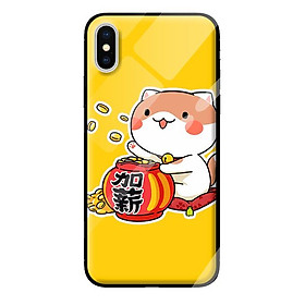 Ốp kính cường lực cho iPhone XS mẫu MÈO 86 - Hàng chính hãng