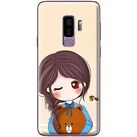 Ốp Lưng Dành Cho Samsung Galaxy S9 Plus Anime Cô Gái Ôm Gấu