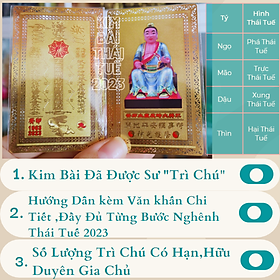 Mua Kim Bài Thái Tuế 2023 Mạ Đồng(hoá giải tuổi Tý Ngọ Mão Dậu Thìn)-(Đã Trì Chú)
