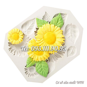 Mua Khuôn silicon làm rau câu hoa hướng dương kèm lá - Mã số 1063