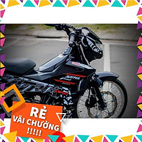 Tem Rời Raider FI Mẫu Đen Trắng Đỏ Chữ Satria