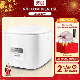 Mua Nồi cơm điện Lebenlang LBL0587  dung tích 1200ml  công suất lớn 500W  giữ nhiệt đến 4h  thiết kế đơn giản  tặng kèm xửng hấp  bảo hành 2 năm - hàng chính hãng
