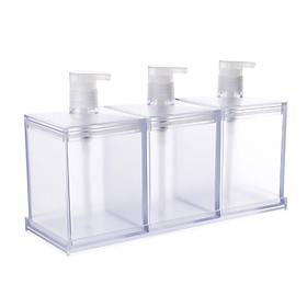 Dispenser Bottle Refillable Container Soap Pump Bottle for Washroom Clear