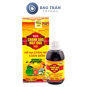 Siro ho chanh đào mật ong HD bổ phế giảm ho, tiêu đơm - Chai đỏ 100ml