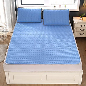 Mua Chiếu điều hòa cao su non phong cách Đài Loan  màu xanh như hình kèm theo  tặng kèm 2 vỏ gối