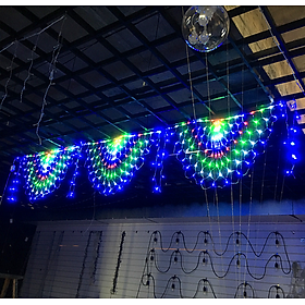 Mua Dây đèn led rèm lưới đuôi công dây dài 3 mét gồm 420 bóng led chớp nháy nhiều màu trang trí nhà cửa  trang trí dịp lễ Noel