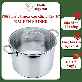 Mua Nồi Luộc Gà Kalpen Shiner Inox 304  5 Đáy Liền Nắp Kính  Tương Thích Mọi Loại Bếp Size 28cm - Hàng chính hãng