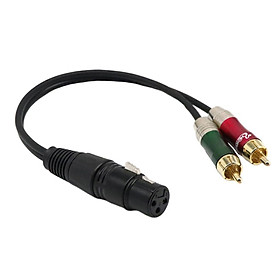 XLR to 2 RCA Plug Transfer Stereo Audio Cord Microphone Adapter Lead 30cm