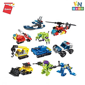 Đồ chơi lắp ráp, xếp hình lego Qman 10 in 1 Combo 10 hộp Qman 2101 2102