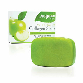 Xà Phòng Rửa Mặt Chiết Xuất Táo Xanh Nagano Japan 100g - Green Apple Collagen Soap Nagano - Làm sạch dầu, bụi bẩn, ngừa mụn và se khít lỗ chân lông