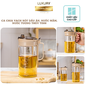 Mua Ca Thủy Tinh Có Vạch Chia Định Lượng Chống Trơn Trượt DECOR LUXURY - Hàng Nhập Khẩu