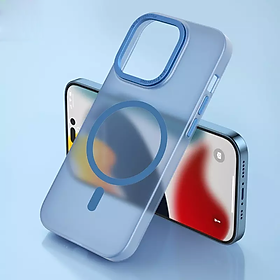 Ốp lưng chống sốc cho iPhone 14 Plus (6.7 inch) hỗ trợ sạc Maqsafe hiệu WIWU PC Ultra-thin Frosted Magnetic Case (mặt lưng nhám mờ, gờ bảo vệ Camera 0.5mm) - hàng nhập khẩu