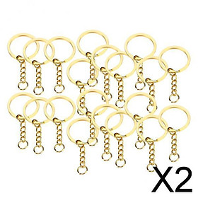 2x20x Split Key Chain Rings with Chain and Jump Rings Bulk for Crafts Golden