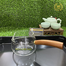 Mua Tống trà bằng thủy tinh  tay cầm bằng gỗ - Tống trà đạo