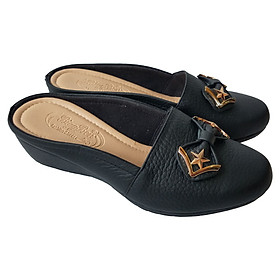 Dép Sục Nữ Da Bò Thật BIGGBEN Cao 5 phân SBN43