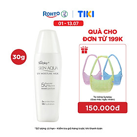 Kem chống nắng Skin Aqua dưỡng ẩm, dạng sữa dùng hàng ngày Sunplay Skin UV Moisture SPF 50, PA++++ 30g