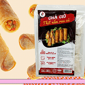 Chả Giò Thịt Nấm Rau Củ Gói 450gr 30c - Hàng Chính Hãng