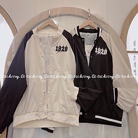 Áo khoác bomber dù 2 lớp thêu 1928 phối tay unisex ulzzang nam nữ, Áo Khoác Bomber Nữ 1928 Kiểu Croptop Vải Dù Mero 2 Lớp Phong Cách Trẻ Trung Cá Tính Hot Trend Mới