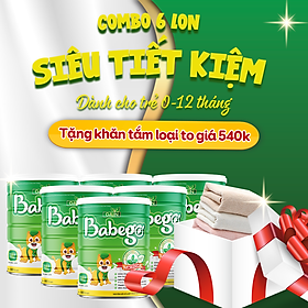 Combo 6 lon sữa mát tăng cân, cải thiện biếng ăn, táo bón Babego 0