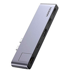 Mua Ugreen UG50984CM218TK Màu Xám Bộ Bộ chuyển đồi 2 TYPE C sang 2 USB 3.0 + HDMI + LAN + 2 TYPE C PD âm - HÀNG CHÍNH HÃNG