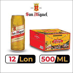 Thùng 12 Lon Bia SAN MIGUEL Pale Pilsen 500 ml