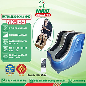 Máy Massage Chân Nhật Bản Nikio NK-189 (Dòng Cao Cấp) - Mát Xa Bàn Chân Và Bắp Chân, Xoa Bóp Dây Ấn Bằng Cao Su Non, Kết Hợp Rung Và Nhiệt Sưởi Đa Năng, Giảm Đau Nhức Chân, Tăng Tuần Hoàn Máu Cho Chân - Tươi Mới Đôi Chân