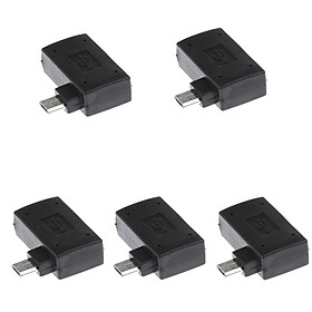 5pcs Micro-USB 2.0 OTG Host Adapter 90 Degree Right Angle Micro Male to Female USB Adapter for Android Tablet / Phone