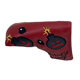 Golf Putter Headcover Long Neck PU Leather Scratchproof Golf Club Head Cover